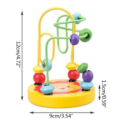ของเล่นไม้ Montessori สำหรับเด็ก วงกลมไม้ Bead Wire Maze Roller Coaster ปริศนาไม้การศึกษา ของเล่นเด็ก