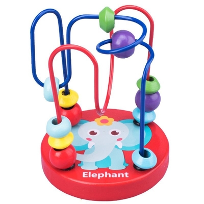 ของเล่นไม้ Montessori สำหรับเด็ก วงกลมไม้ Bead Wire Maze Roller Coaster ปริศนาไม้การศึกษา ของเล่นเด็ก