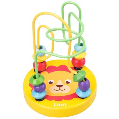 ของเล่นไม้ Montessori สำหรับเด็ก วงกลมไม้ Bead Wire Maze Roller Coaster ปริศนาไม้การศึกษา ของเล่นเด็ก