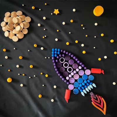 เด็กไม้ Constructor ชุด Nordic ไม้ Rainbow Blocks หลวมชิ้นส่วน Montessori ของเล่นเพื่อการศึกษาเด็กเด็กวัยหัดเดิน Baby G