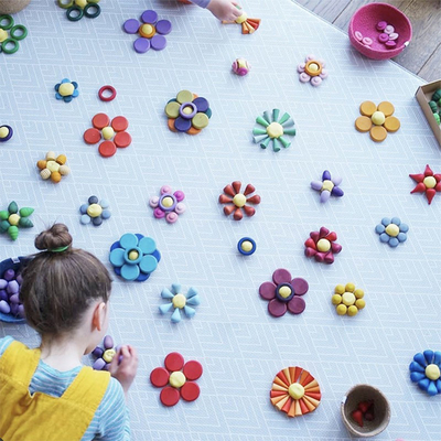 เด็กไม้ Constructor ชุด Nordic ไม้ Rainbow Blocks หลวมชิ้นส่วน Montessori ของเล่นเพื่อการศึกษาเด็กเด็กวัยหัดเดิน Baby G