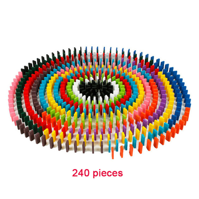 บล็อกโดมิโนสายรุ้งไม้ 120 ชิ้นสำหรับเด็กการศึกษา
