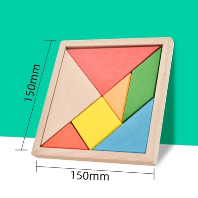 3D ไม้รูปแบบปริศนาจิ๊กซอว์สัตว์ที่มีสีสัน Tangram ของเล่นเด็ก Montessori Early Education Sorting เกมของเล่นเด็ก