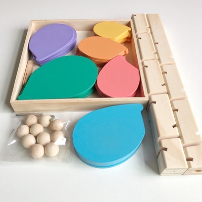 Montessori เด็กไม้ Petal Tree Building Blocks ของเล่นเด็ก Rainbow Ball Ball Run Track ของเล่นเพื่อการศึกษาสำหรับเด็ก Gi