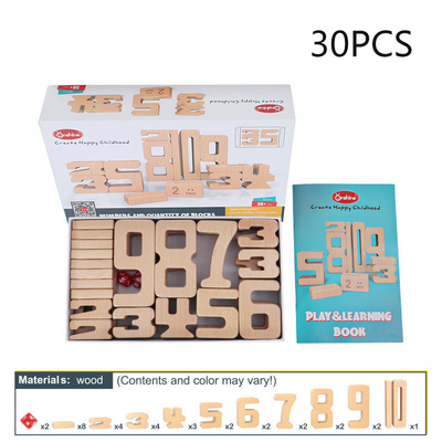 บล็อกการสร้างจำนวน คณิตศาสตร์ไม้ ของเล่นเด็ก บล็อกสมดุล Jenga ของเล่น Montessori การศึกษาของเล่นไม้ธรรมชาติ fo