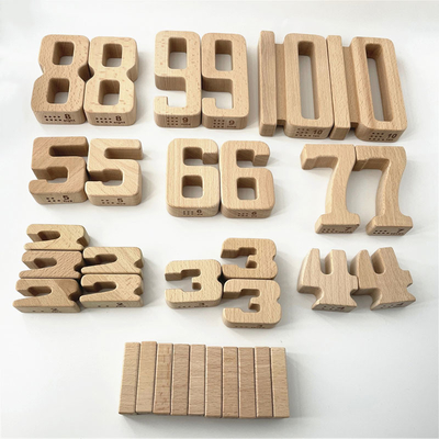 บล็อกการสร้างจำนวน คณิตศาสตร์ไม้ ของเล่นเด็ก บล็อกสมดุล Jenga ของเล่น Montessori การศึกษาของเล่นไม้ธรรมชาติ fo