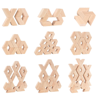 16 ชิ้น V รูปร่างธรรมชาติขนาดใหญ่ 3D ไม้บล็อกอาคารของเล่นเด็ก Unpaint ไม้ Montessori การศึกษาซ้อนบล็อกTo