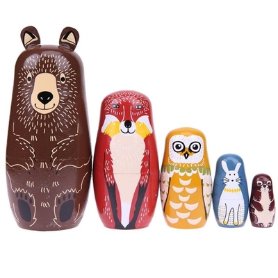 ตุ๊กตาไม้รัสเซีย Matryoshka ของขวัญสำหรับเด็กแฮนด์เมด