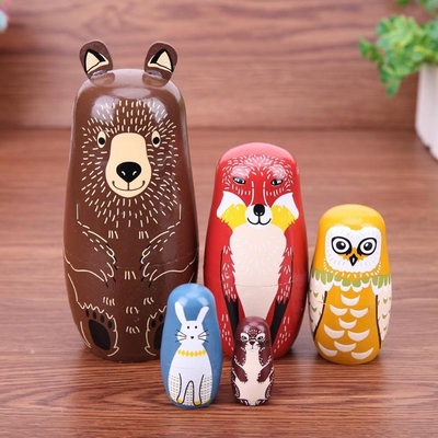 ตุ๊กตาไม้รัสเซีย Matryoshka ของขวัญสำหรับเด็กแฮนด์เมด