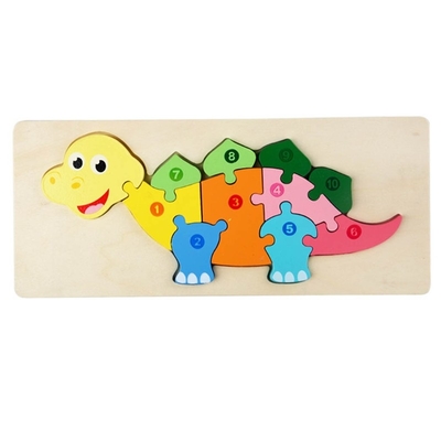 Montessori 3D บล็อกไม้ปริศนาของเล่น Thicken ไม้จิ๊กซอว์ Early Learning