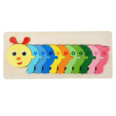 Montessori 3D บล็อกไม้ปริศนาของเล่น Thicken ไม้จิ๊กซอว์ Early Learning