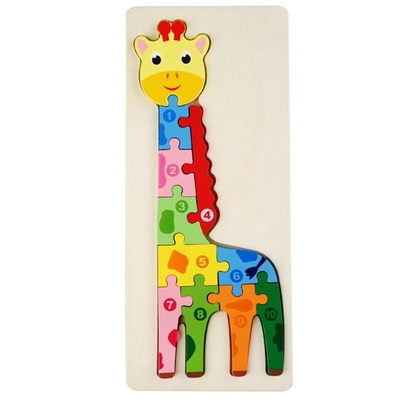 Montessori 3D บล็อกไม้ปริศนาของเล่น Thicken ไม้จิ๊กซอว์ Early Learning