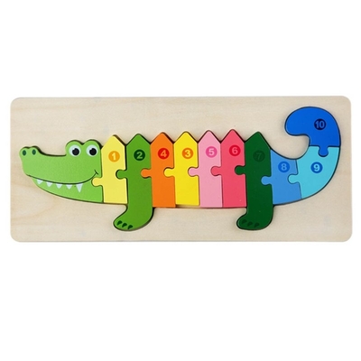 Montessori 3D บล็อกไม้ปริศนาของเล่น Thicken ไม้จิ๊กซอว์ Early Learning