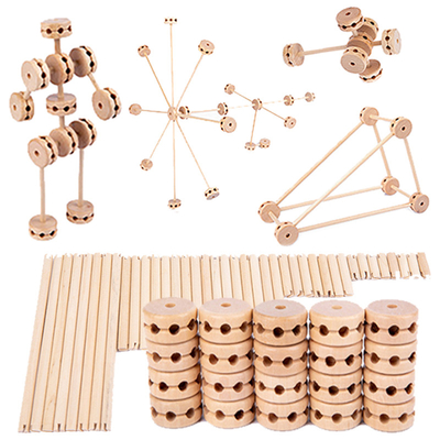 3D สร้างป้อมไม้หน่วยการสร้างของเล่นสร้างสรรค์ DIY สำหรับเด็ก