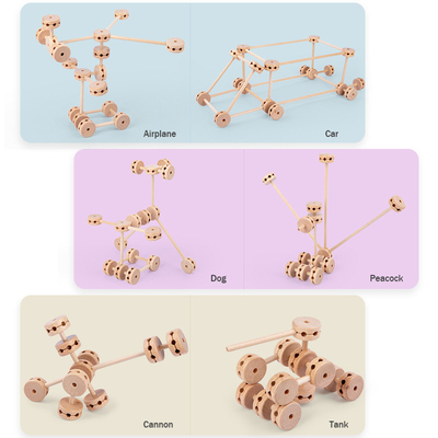 3D สร้างป้อมไม้หน่วยการสร้างของเล่นสร้างสรรค์ DIY สำหรับเด็ก