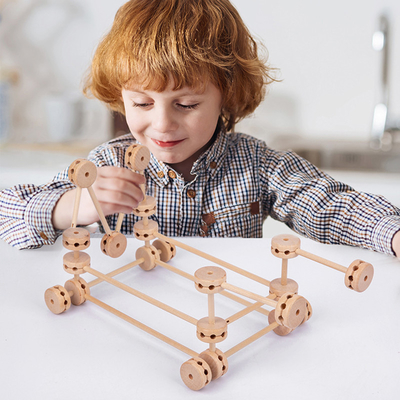 3D สร้างป้อมไม้หน่วยการสร้างของเล่นสร้างสรรค์ DIY สำหรับเด็ก