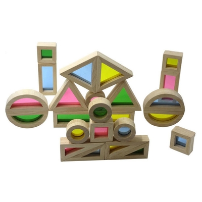 อะครีลิคการศึกษา 24 ชิ้น Rainbow Building Blocks สำหรับเด็ก Gift