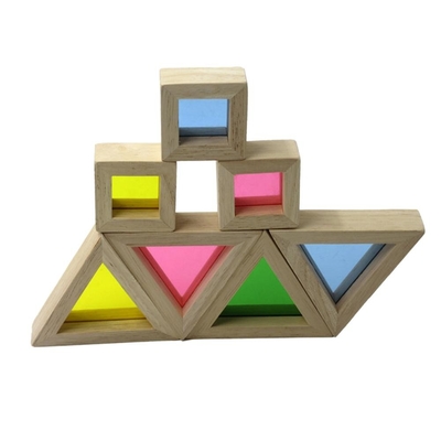อะครีลิคการศึกษา 24 ชิ้น Rainbow Building Blocks สำหรับเด็ก Gift