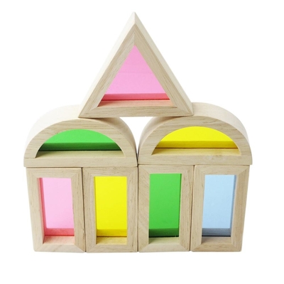 อะครีลิคการศึกษา 24 ชิ้น Rainbow Building Blocks สำหรับเด็ก Gift