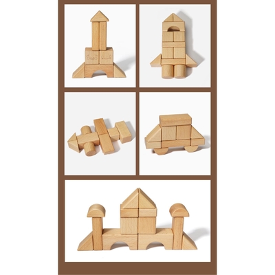 บล็อกไม้ซ้อนของเล่นรูปร่างความรู้ความเข้าใจ DIY สำหรับเด็ก Children