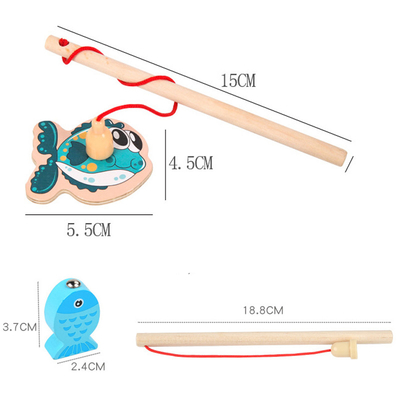 เกมตกปลาของเล่นไม้ตัวอักษรและตัวเลขสำหรับเด็ก Montessori Early Educational