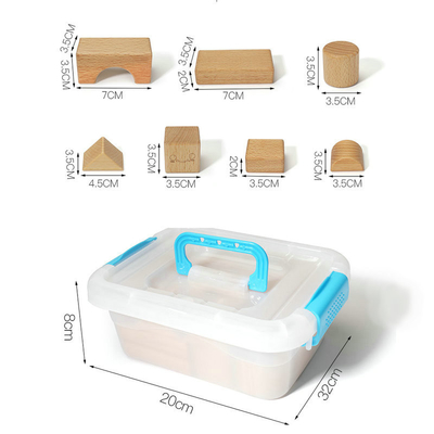 20 ชิ้น Beech Burlywood บล็อกไม้ของเล่นธรรมชาติ Montessori การเรียนรู้การศึกษา