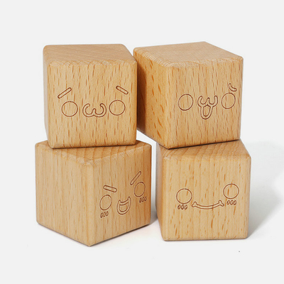 20 ชิ้น Beech Burlywood บล็อกไม้ของเล่นธรรมชาติ Montessori การเรียนรู้การศึกษา