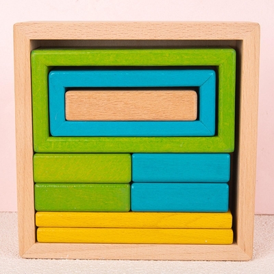 ไม้ Stacker Nesting Puzzle Blocks เกมเรียงซ้อน Montessori สำหรับเด็กก่อนวัยเรียน