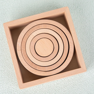ไม้ Stacker Nesting Puzzle Blocks เกมเรียงซ้อน Montessori สำหรับเด็กก่อนวัยเรียน