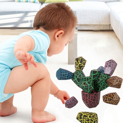 Balancing Cactus ไม้ Montessori ของเล่นเด็กเพื่อการศึกษาก่อนวัย