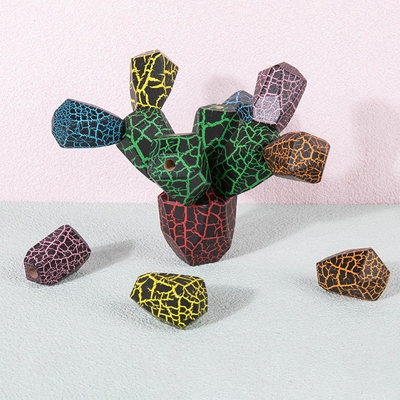Balancing Cactus ไม้ Montessori ของเล่นเด็กเพื่อการศึกษาก่อนวัย