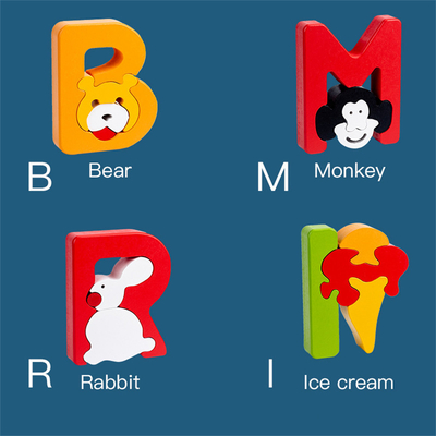 บล็อกการสร้างจดหมายสร้างสรรค์สามมิติ unisex 1-3 ปี