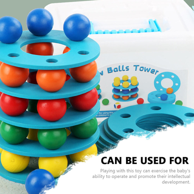 ของเล่นเด็ก Montessori ไม้ unisex เด็กซ้อนเกม