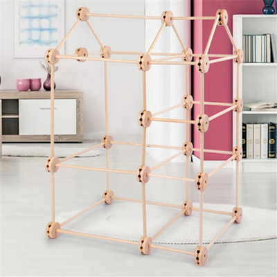 3D สร้างป้อมไม้ Buliding Blocks Diy ประกอบการศึกษา Montessori