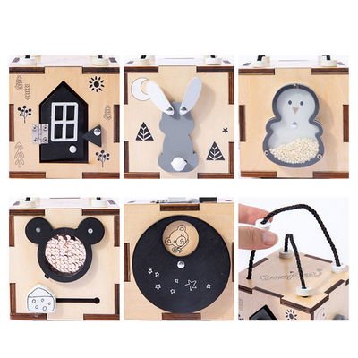 เด็ก Unisex Montessori กระดานไม้ไม่ว่างสำหรับทักษะยนต์ปรับ Trave