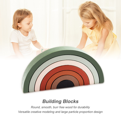 เด็ก Rainbow Blocks Constructor Montessori การศึกษาสำหรับเด็ก