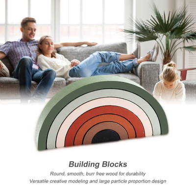 เด็ก Rainbow Blocks Constructor Montessori การศึกษาสำหรับเด็ก
