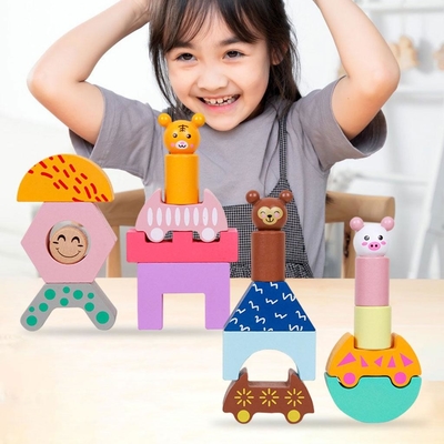 ไม้รถไฟรถบรรทุกรูปร่าง DIY ของเล่นเพื่อการศึกษาสำหรับเด็กก่อนวัยเรียน