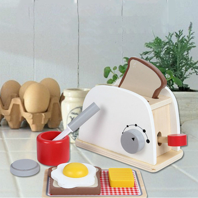 เครื่องชงกาแฟจำลองชุดครัวจิ๋วไม้สำหรับเด็ก Early Learning
