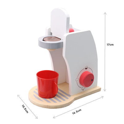 เครื่องชงกาแฟจำลองชุดครัวจิ๋วไม้สำหรับเด็ก Early Learning