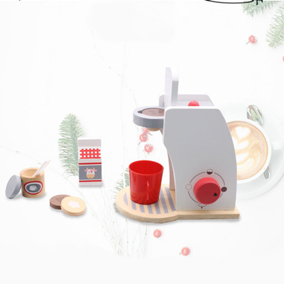 เครื่องชงกาแฟจำลองชุดครัวจิ๋วไม้สำหรับเด็ก Early Learning