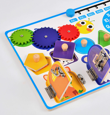 กระดานปลดล็อกนาฬิกาปฏิทินไม้ Montessori สำหรับเด็กผู้หญิง