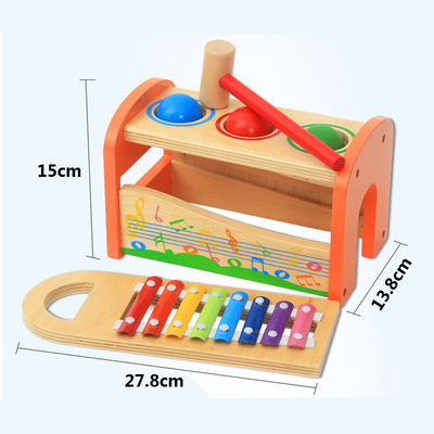 โต๊ะกระทบไม้สายรุ้งการ์ตูนสำหรับเด็ก Early Education