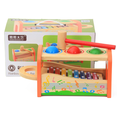 โต๊ะกระทบไม้สายรุ้งการ์ตูนสำหรับเด็ก Early Education