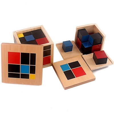 Montessori Arithmetic Algebraic Binomial Cube Trinomial Cube ของเล่นไม้
