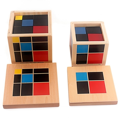 Montessori Arithmetic Algebraic Binomial Cube Trinomial Cube ของเล่นไม้