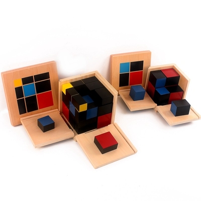 Montessori Arithmetic Algebraic Binomial Cube Trinomial Cube ของเล่นไม้