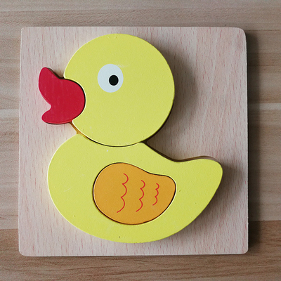 ไม้การ์ตูนสัตว์ 3D Puzzle เด็ก Early Education Cognitive
