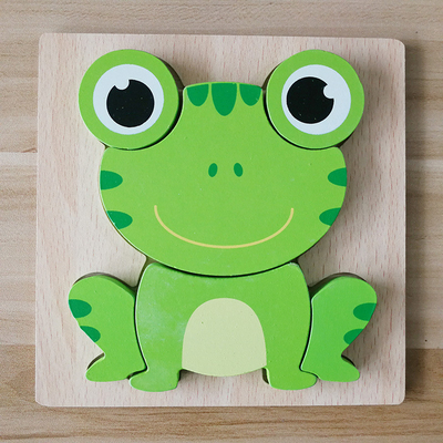 ไม้การ์ตูนสัตว์ 3D Puzzle เด็ก Early Education Cognitive