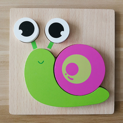 ไม้การ์ตูนสัตว์ 3D Puzzle เด็ก Early Education Cognitive
